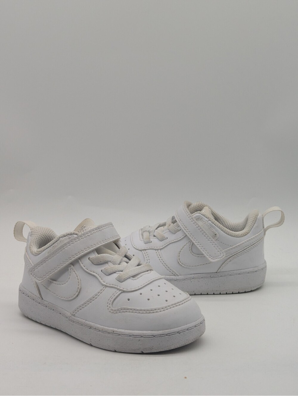 Kids Size 8C / 8K Nike Court Borough Low 2 Toddler Baby Triple White DV5458-106